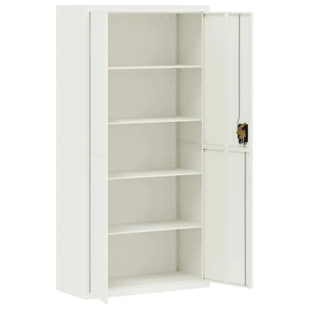 File Cabinet White 90x40x180 cm Steel 339752