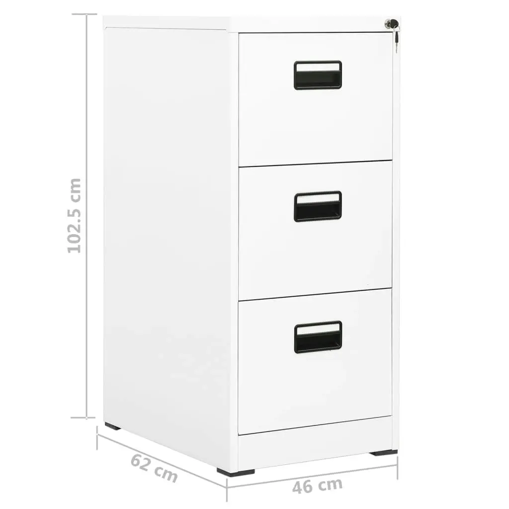 Filing Cabinet White 46x62x102.5 cm Steel 336274