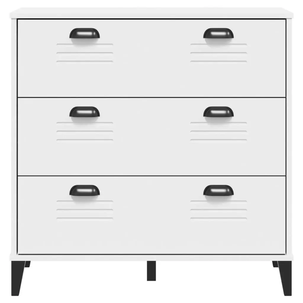 Drawer Cabinet VIKEN White Solid Wood Pine 374920