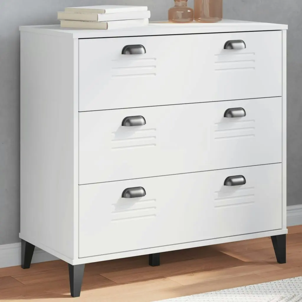 Drawer Cabinet VIKEN White Solid Wood Pine 374920