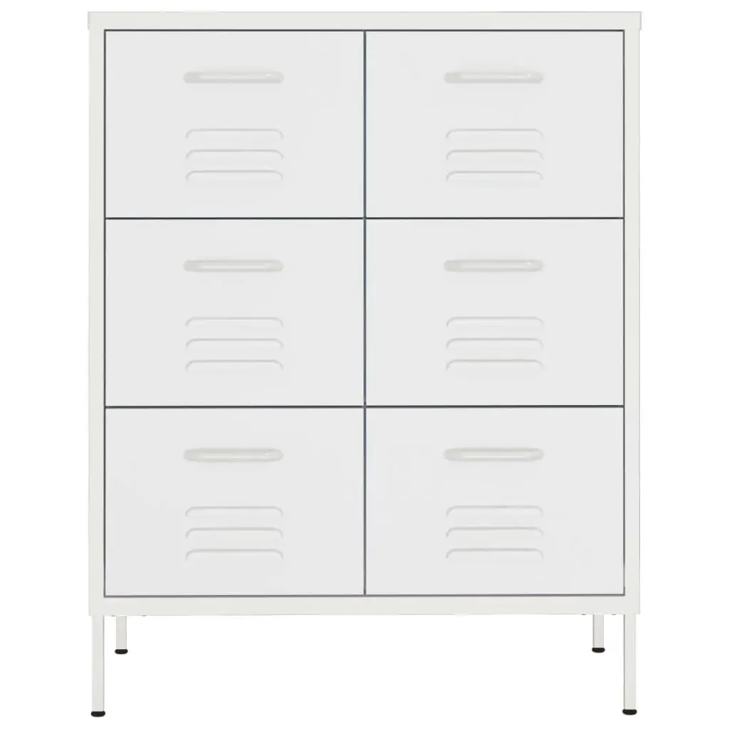 Drawer Cabinet White 80x35x101.5 cm Steel 336152