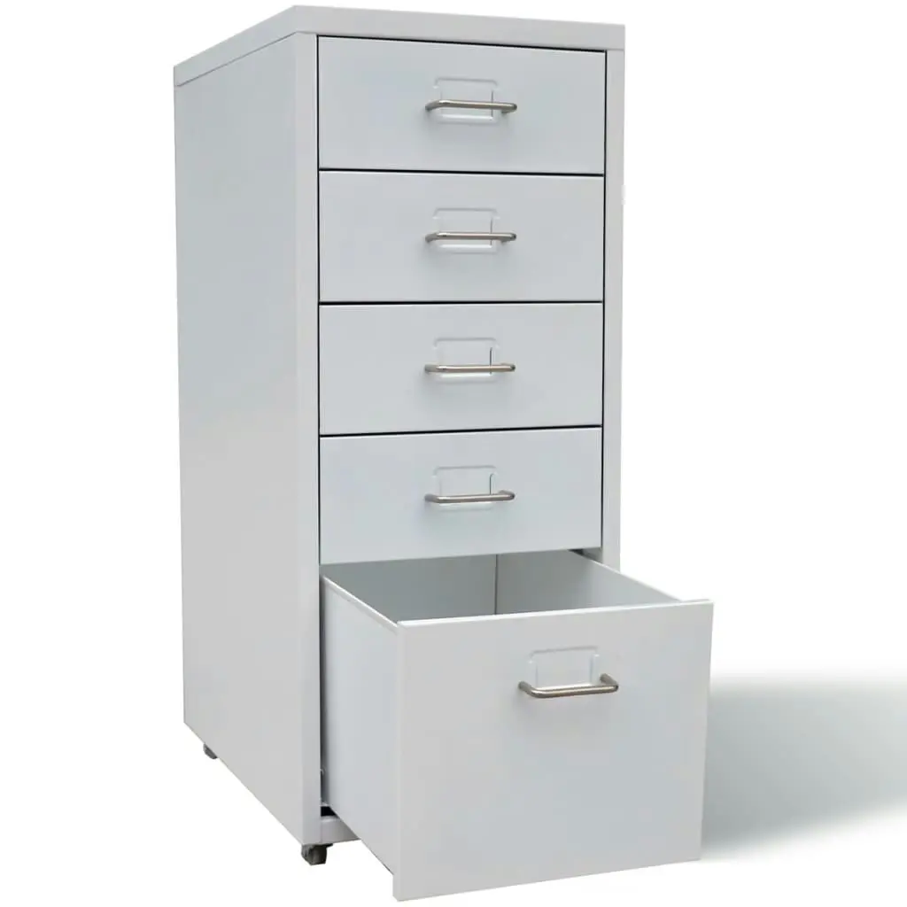 File Cabinet with 5 Drawers Grey 68.5 cm Steel 20122