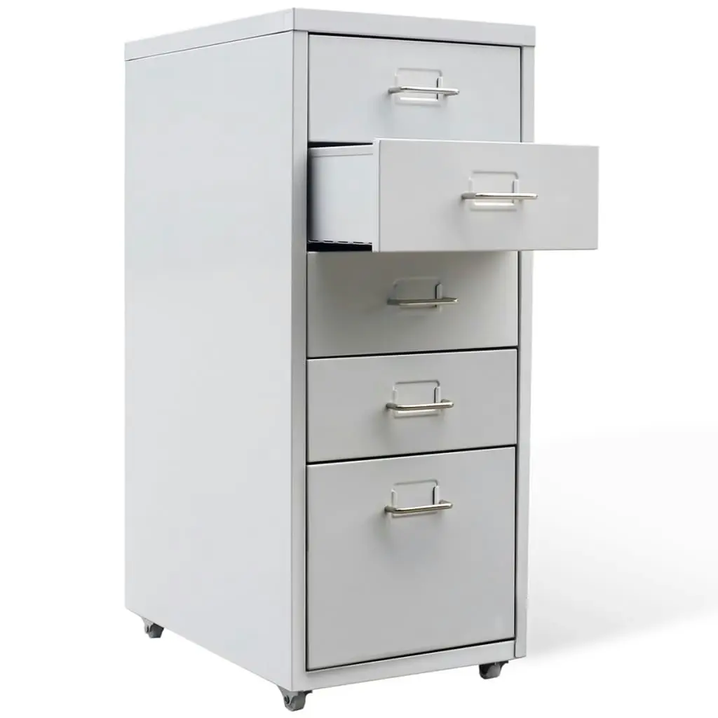 File Cabinet with 5 Drawers Grey 68.5 cm Steel 20122