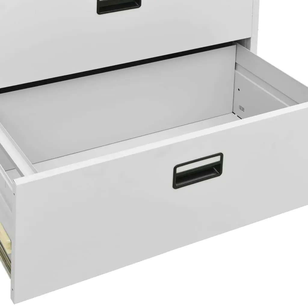 Filing Cabinet Light Grey 90x46x164 cm Steel 336299