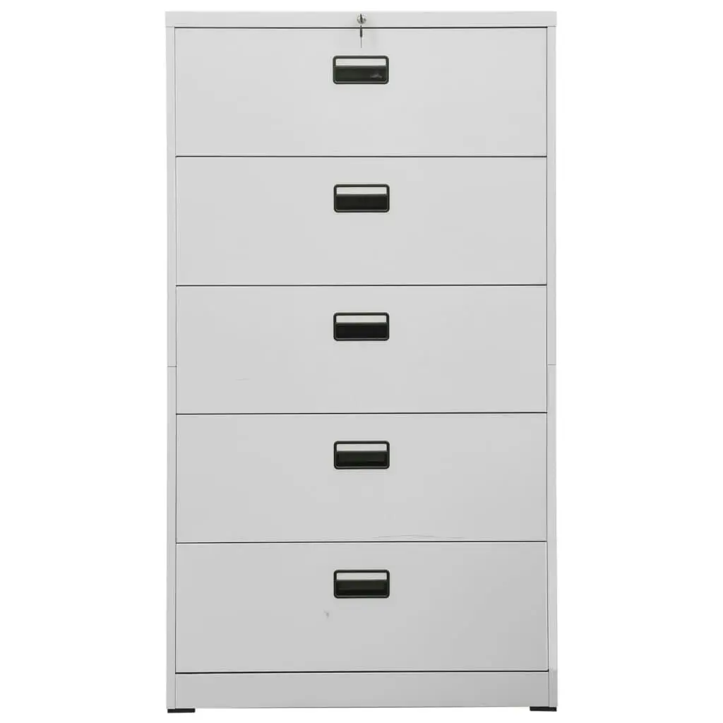 Filing Cabinet Light Grey 90x46x164 cm Steel 336299