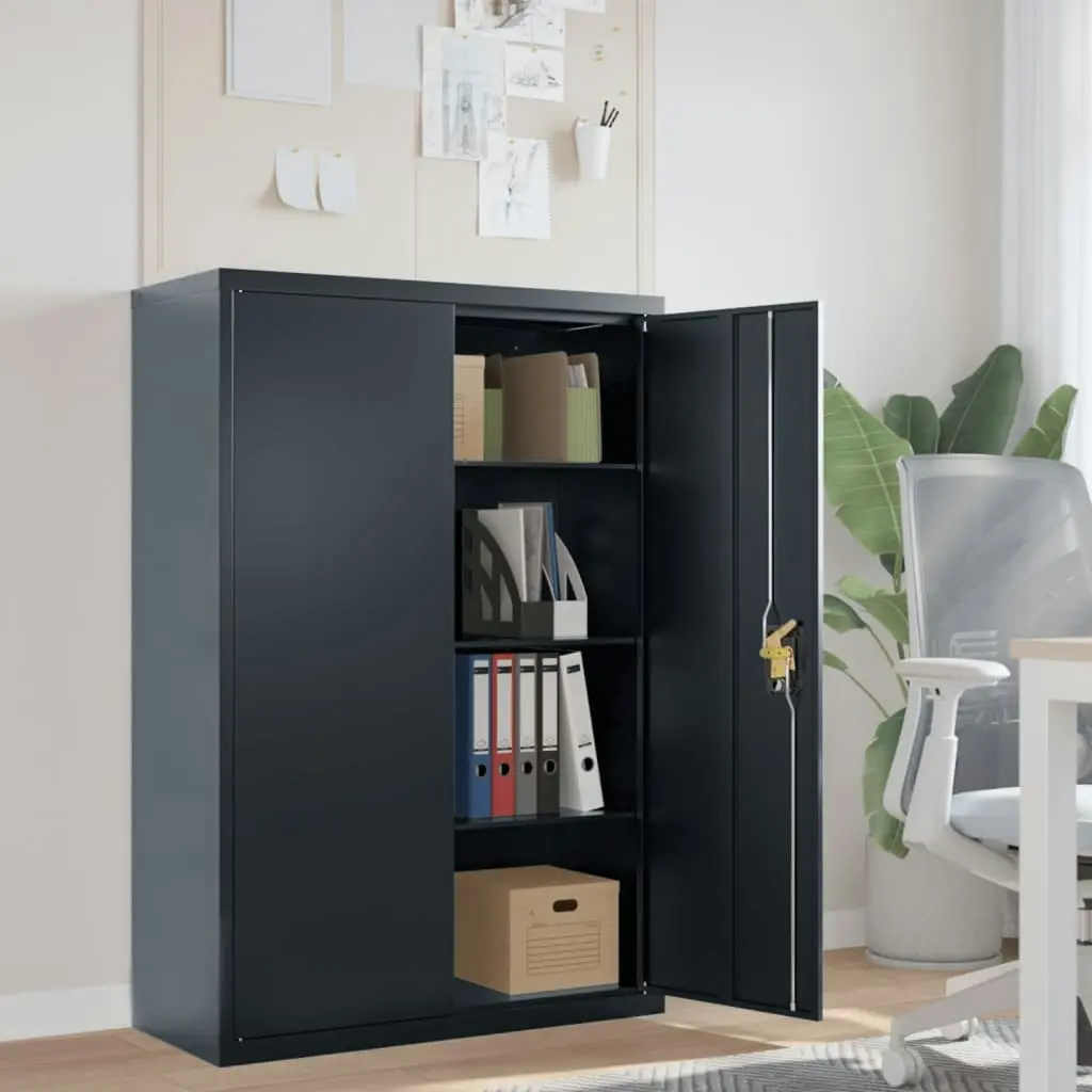 File Cabinet Anthracite 90x40x140 cm Steel 339747