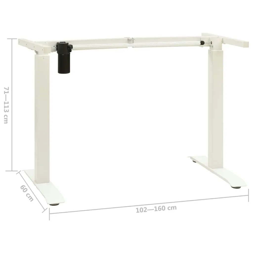 Electric Motorised Standing Desk Frame Height Adjustable White 321716