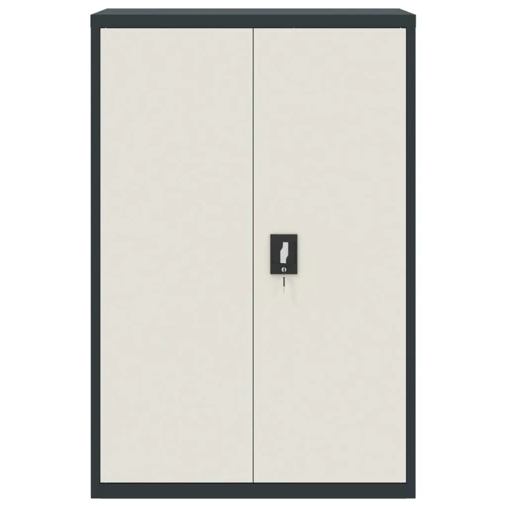 File Cabinet Anthracite and White 90x40x140 cm Steel 339748