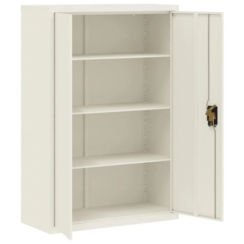 File Cabinet White 90x40x140 cm Steel 339744