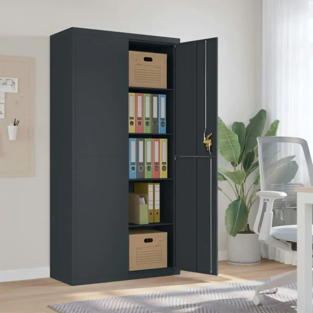 File Cabinet Anthracite 90x40x180 cm Steel 339755