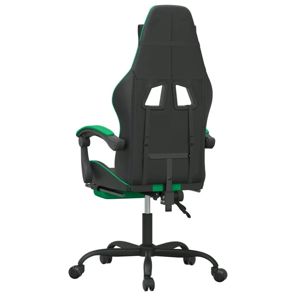 Gaming Chair with Footrest Black and Green Faux Leather 3143833