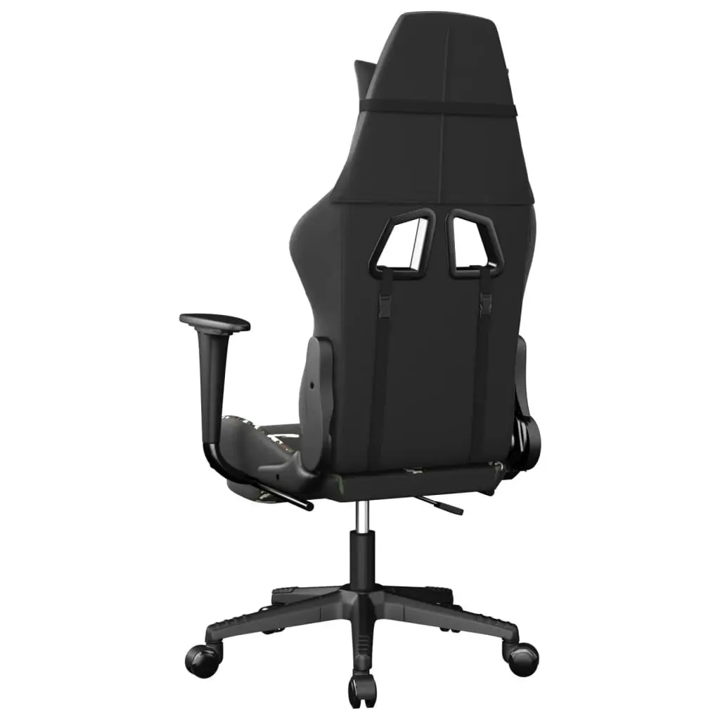 Gaming Chair with Footrest Black and Camouflage Faux Leather 3143686