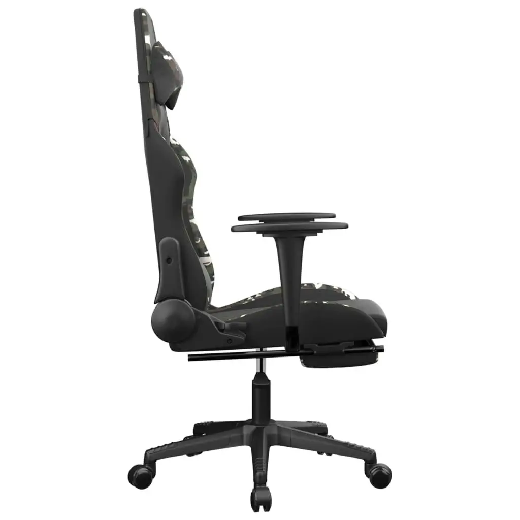 Gaming Chair with Footrest Black and Camouflage Faux Leather 3143686