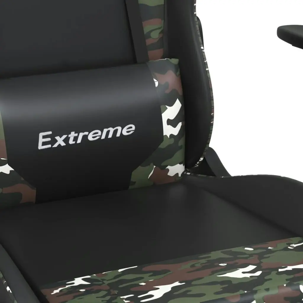 Gaming Chair with Footrest Black and Camouflage Faux Leather 3143710