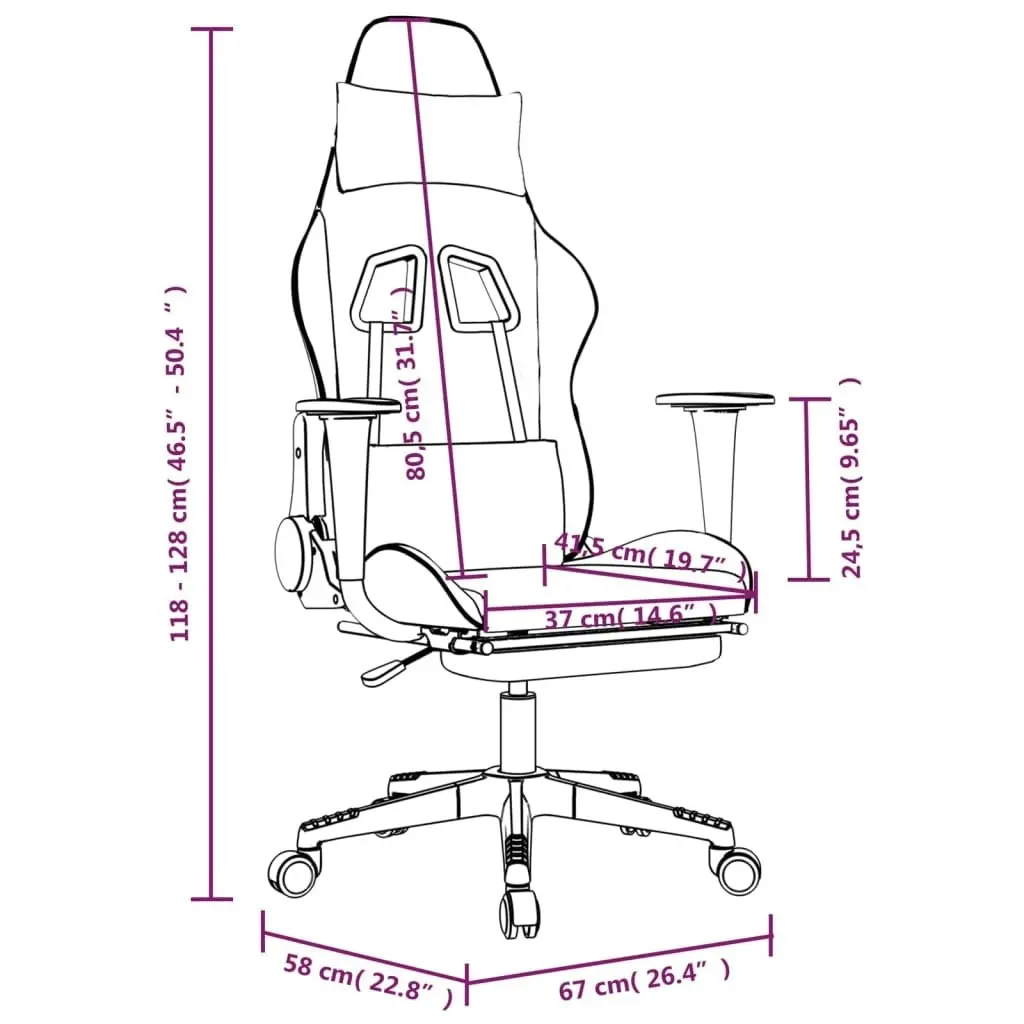 Gaming Chair with Footrest Black and Camouflage Faux Leather 3143710