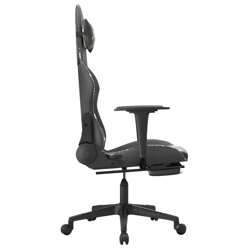 Gaming Chair with Footrest Black and Camouflage Faux Leather 3143710