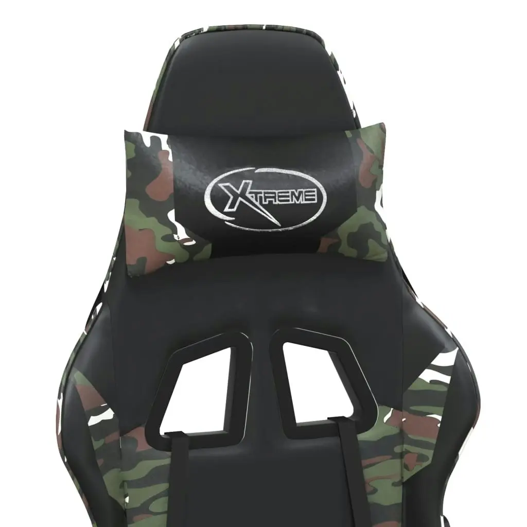 Gaming Chair with Footrest Black and Camouflage Faux Leather 3143710