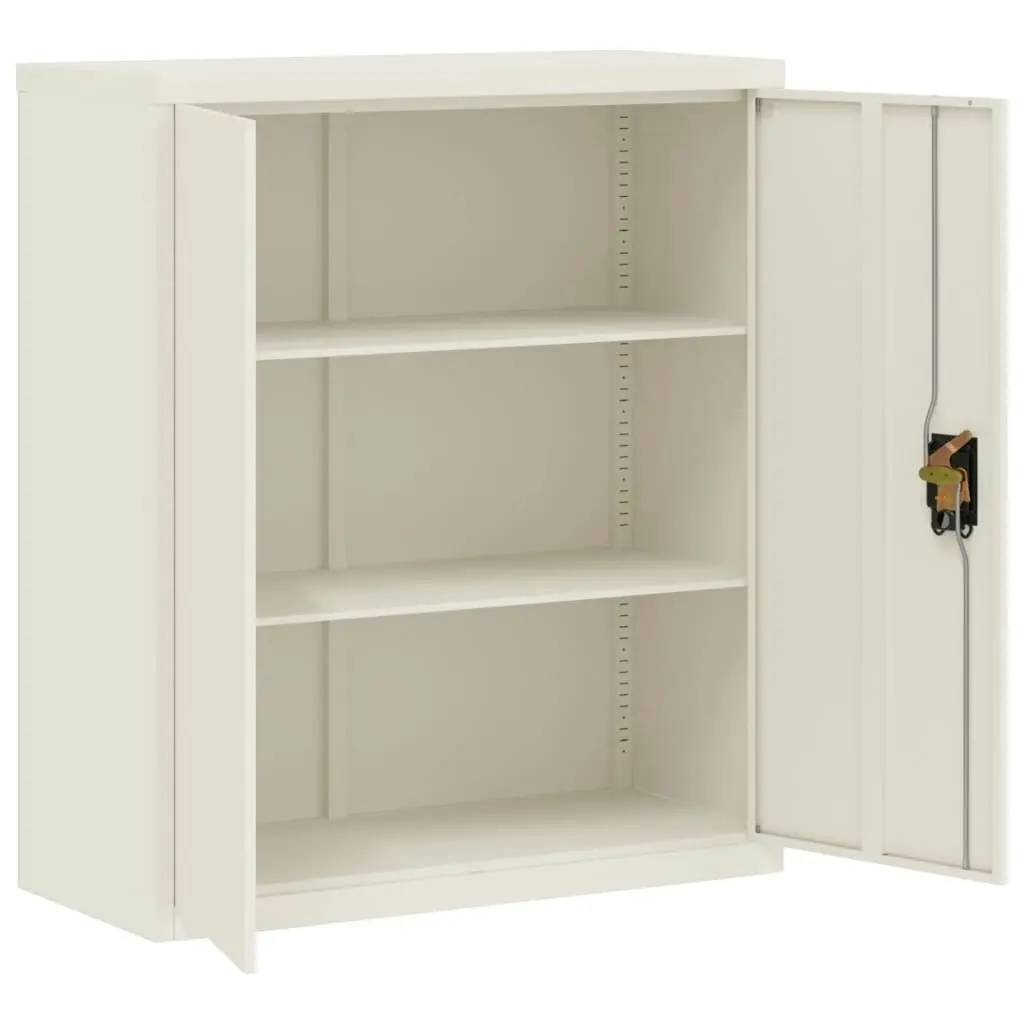 File Cabinet White 90x40x105 cm Steel 339736