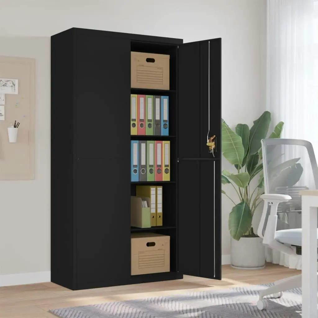 File Cabinet Black 90x40x180 cm Steel 339754