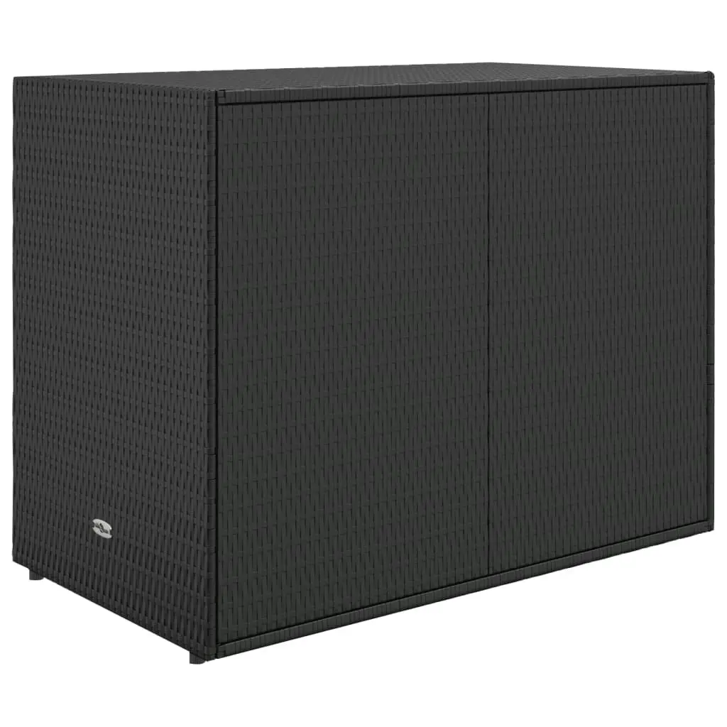 Garden Storage Cabinet Black 100x55.5x80 cm Poly Rattan 319868