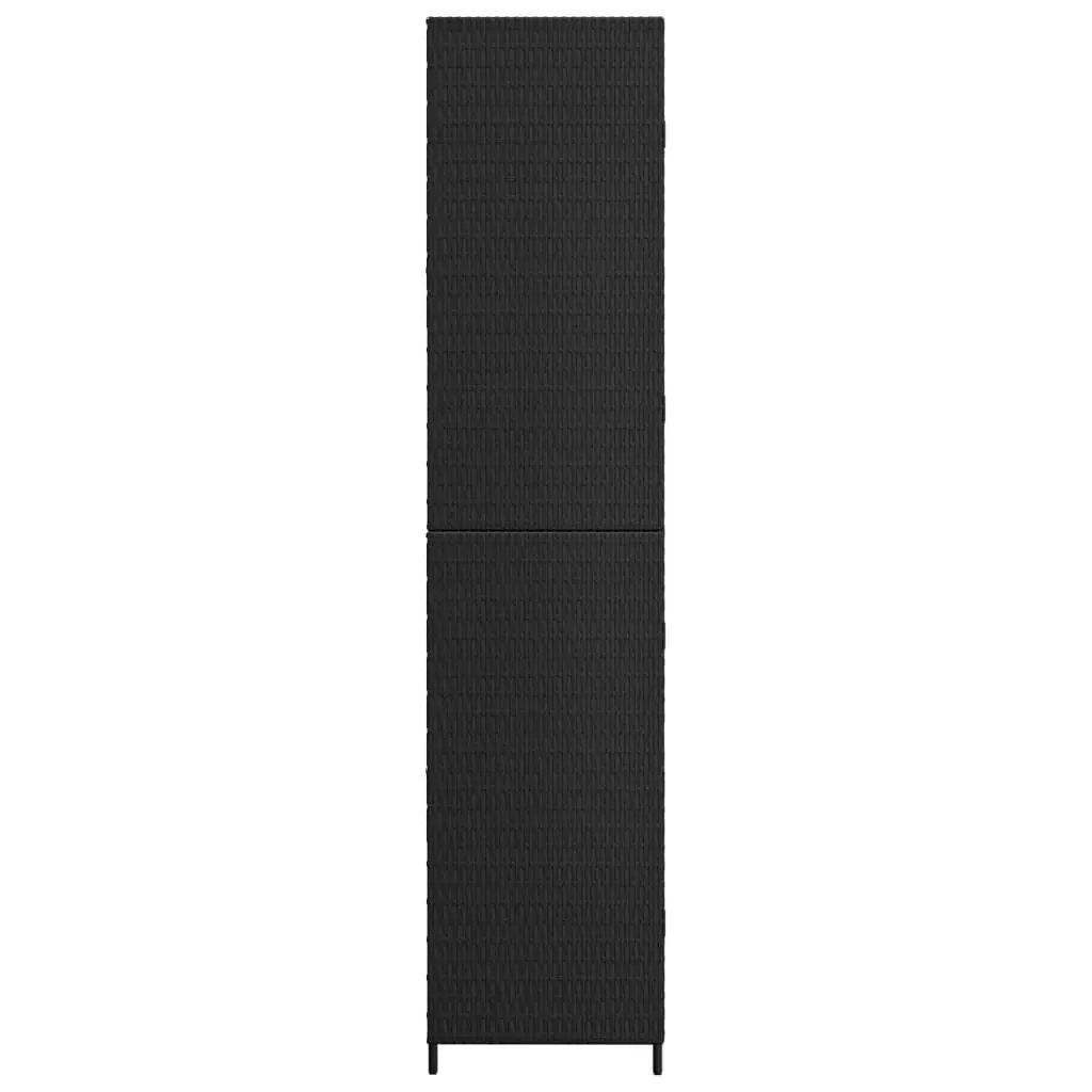 Garden Storage Cabinet Black 59x40x180 cm Poly Rattan 319872