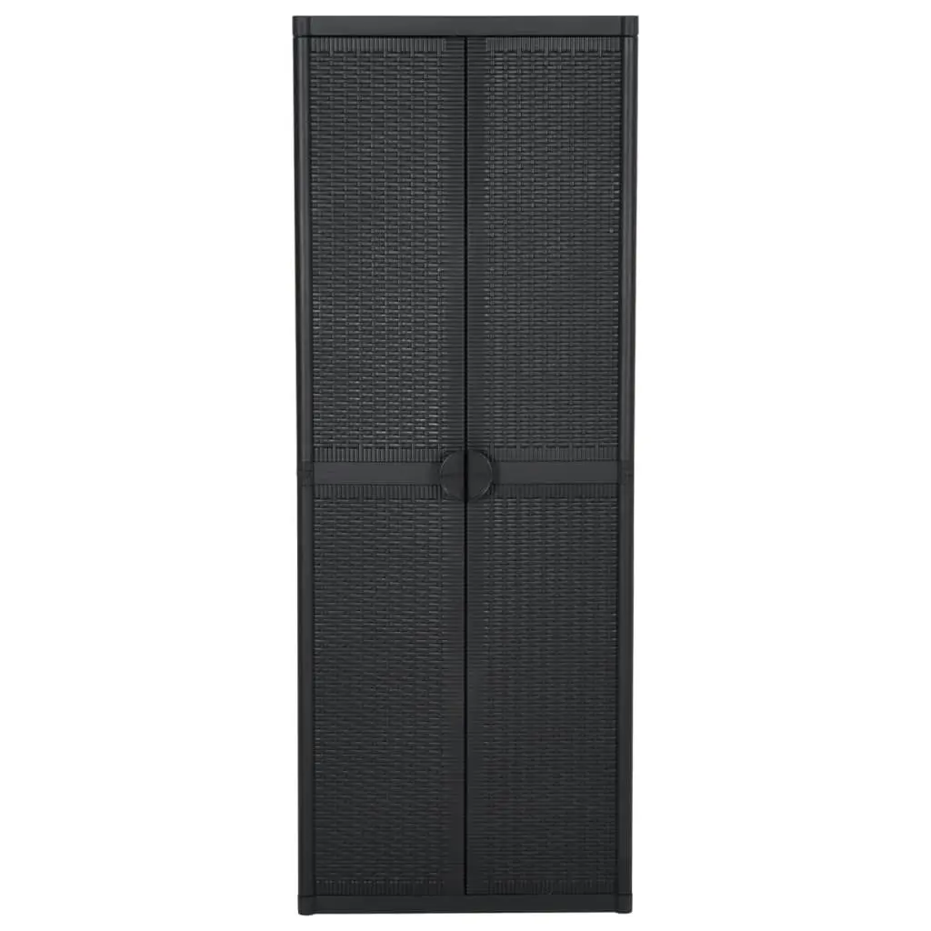 Garden Storage Cabinet Black 65x45x172 cm PP Rattan 151237