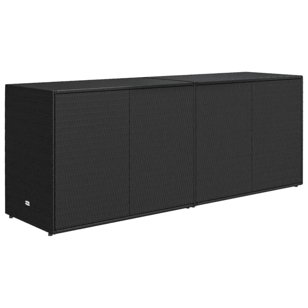 Garden Storage Cabinet Black 198x55.5x80 cm Poly Rattan 319870