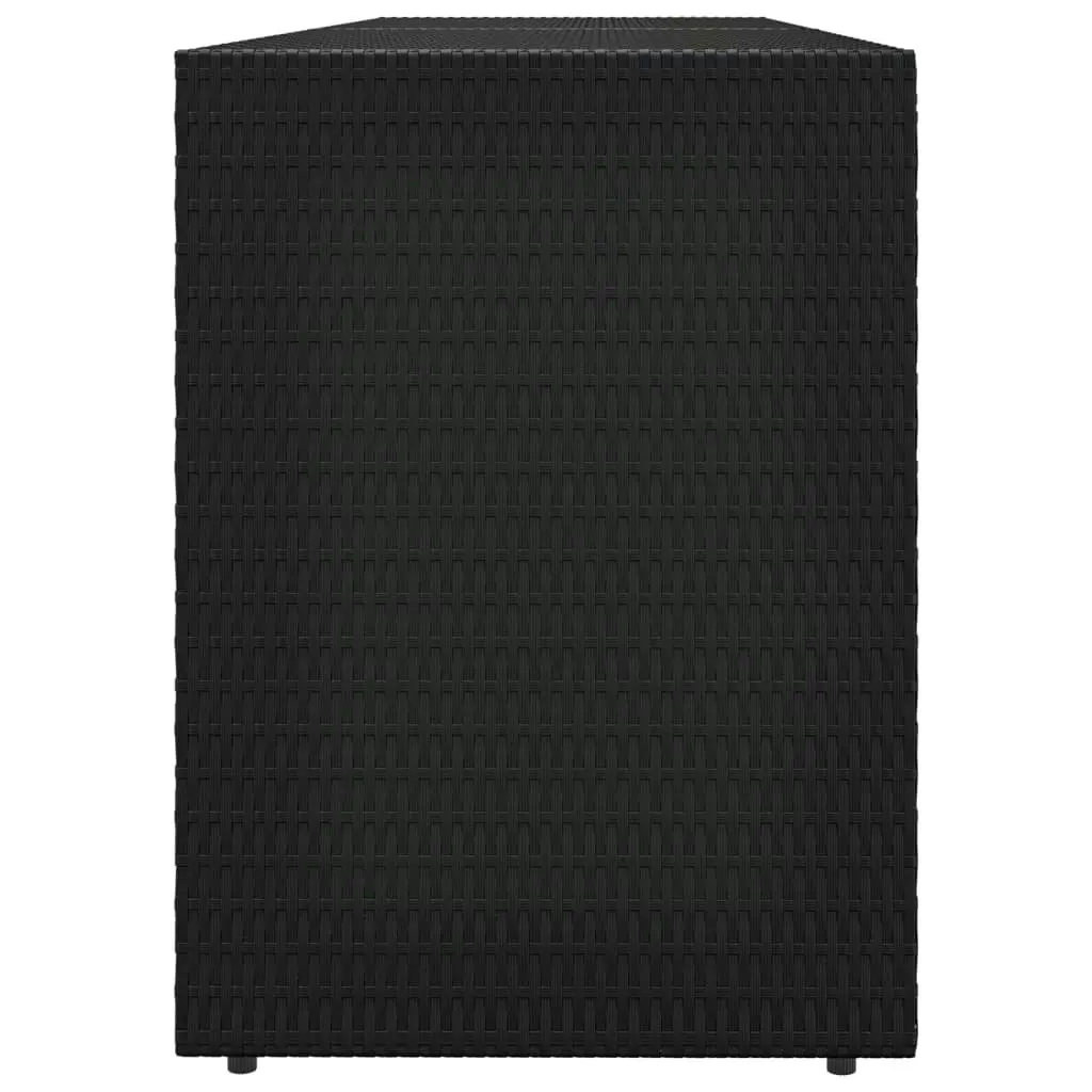 Garden Storage Cabinet Black 198x55.5x80 cm Poly Rattan 319870