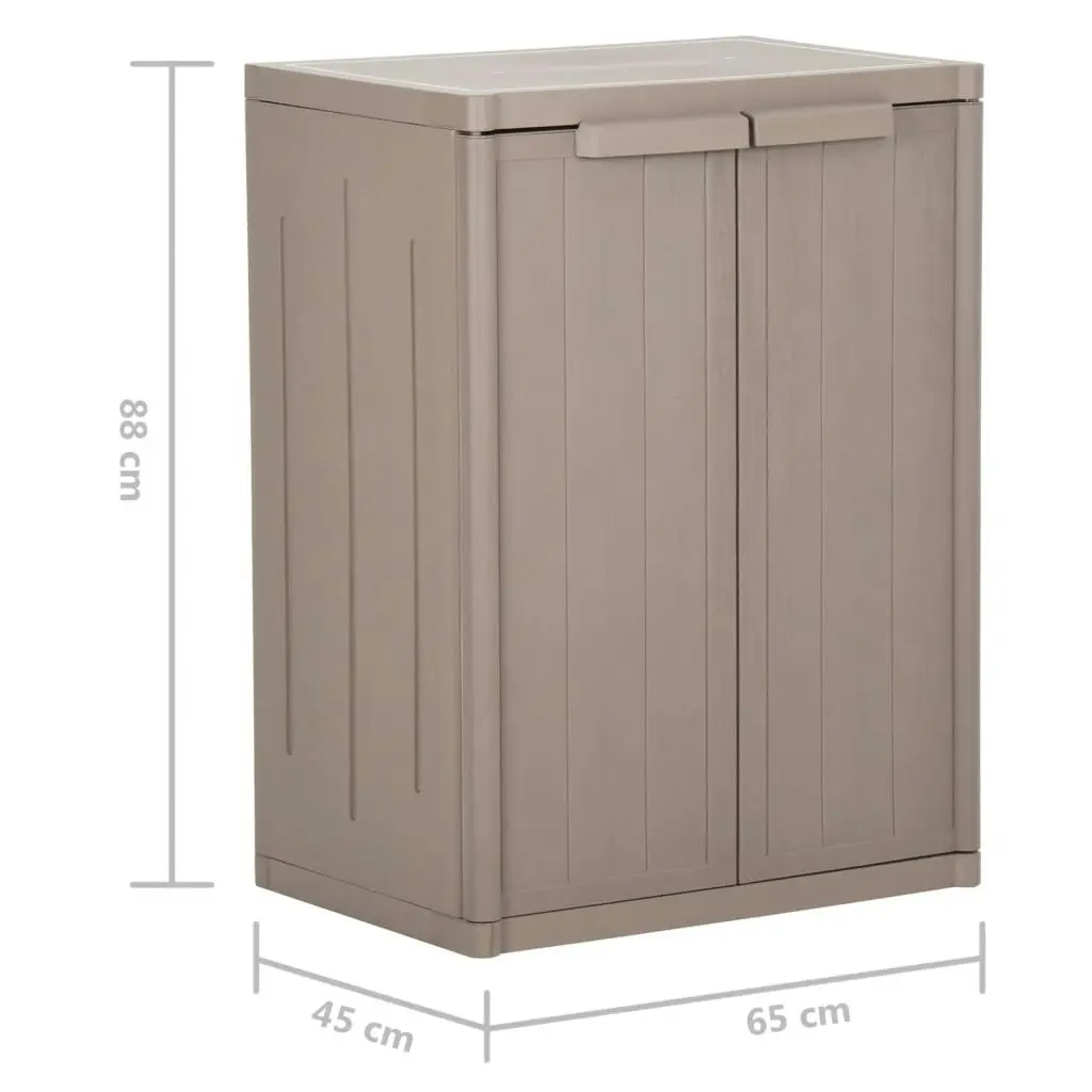 Garden Storage Cabinet Brown 65x45x88 cm PP Wood Look 151239