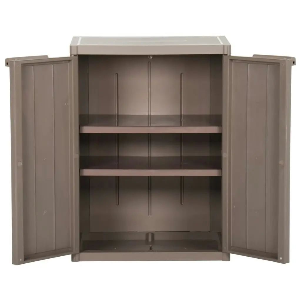 Garden Storage Cabinet Brown 65x45x88 cm PP Wood Look 151239