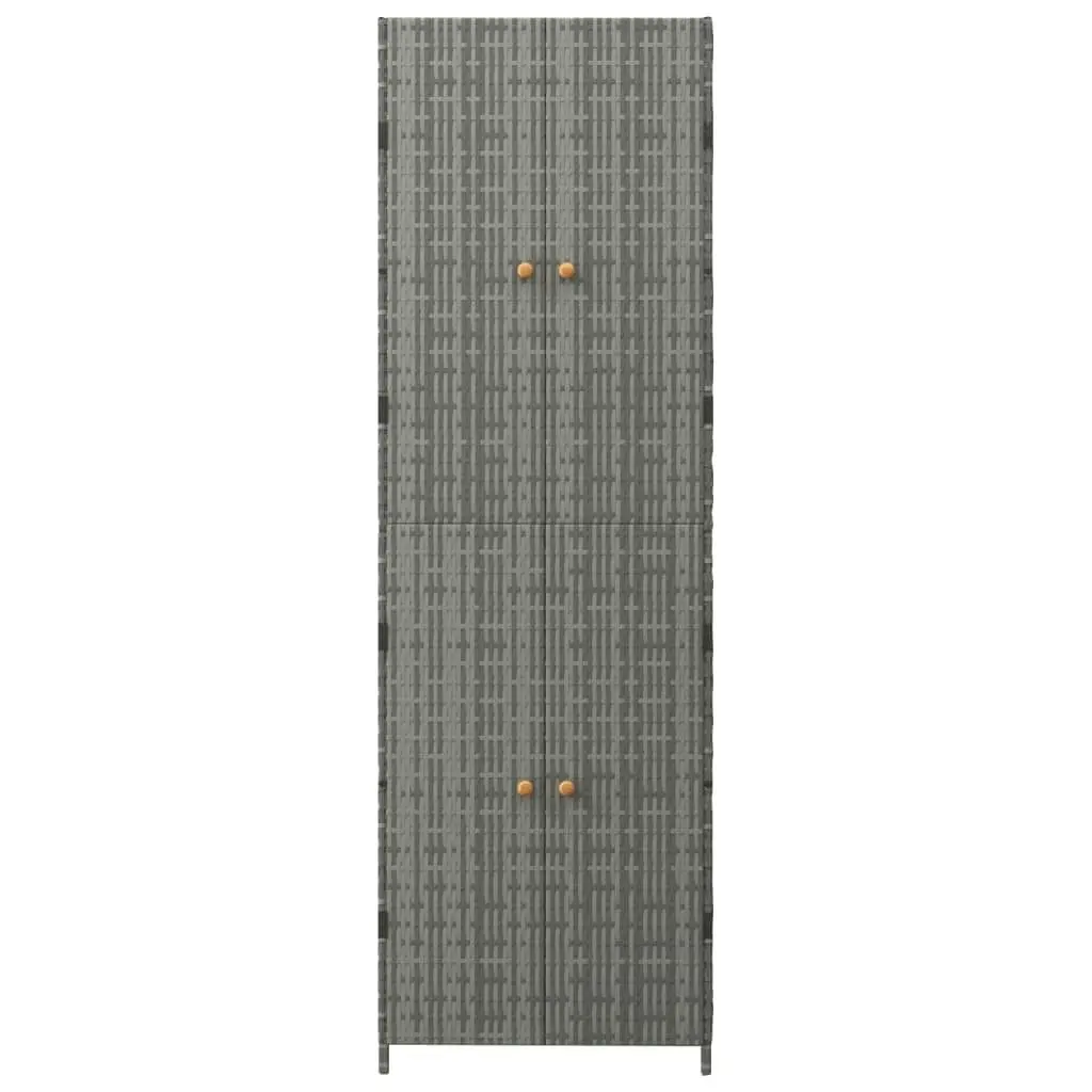 Garden Storage Cabinet Grey 59x40x180 cm Poly Rattan 319873