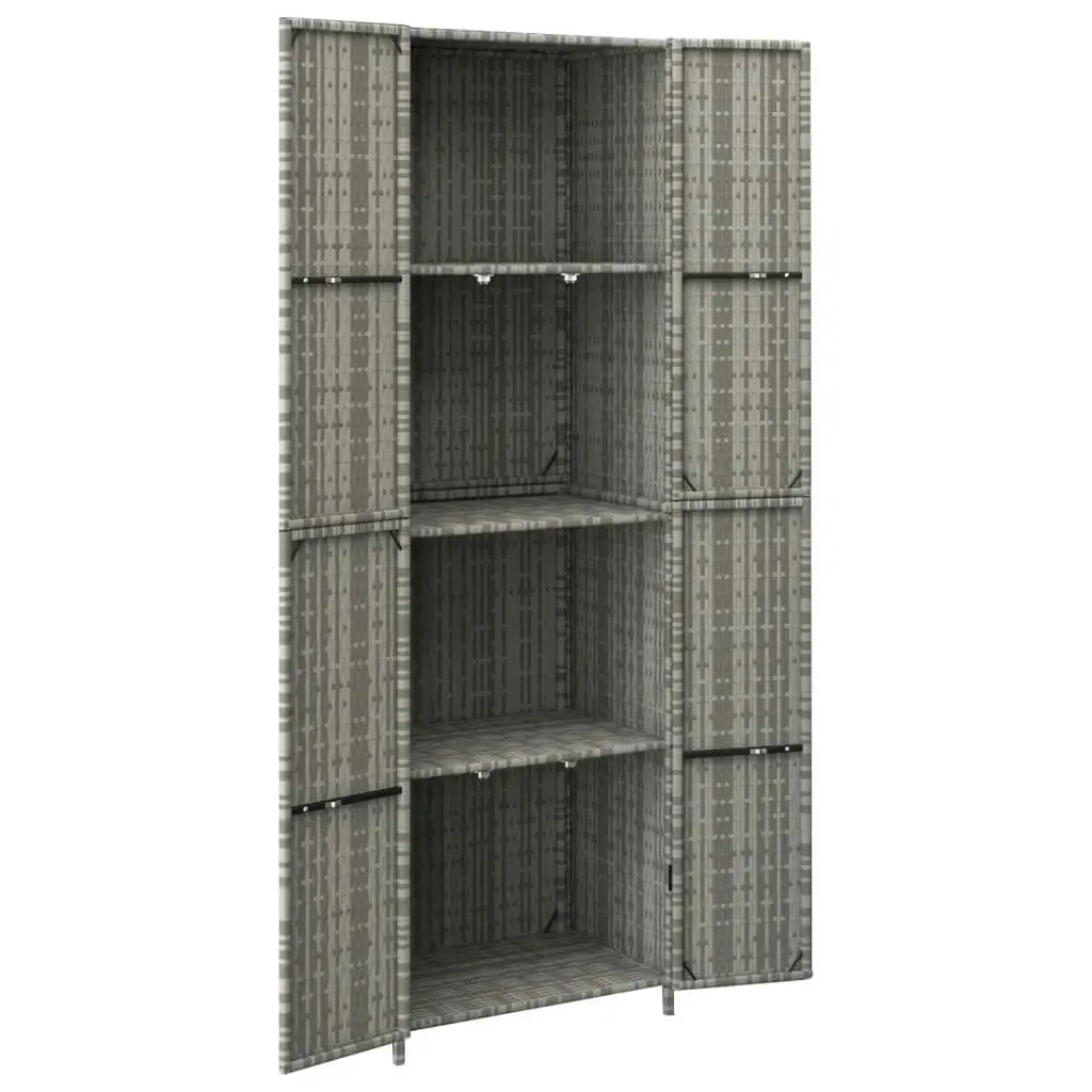 Garden Storage Cabinet Grey 59x40x180 cm Poly Rattan 319873