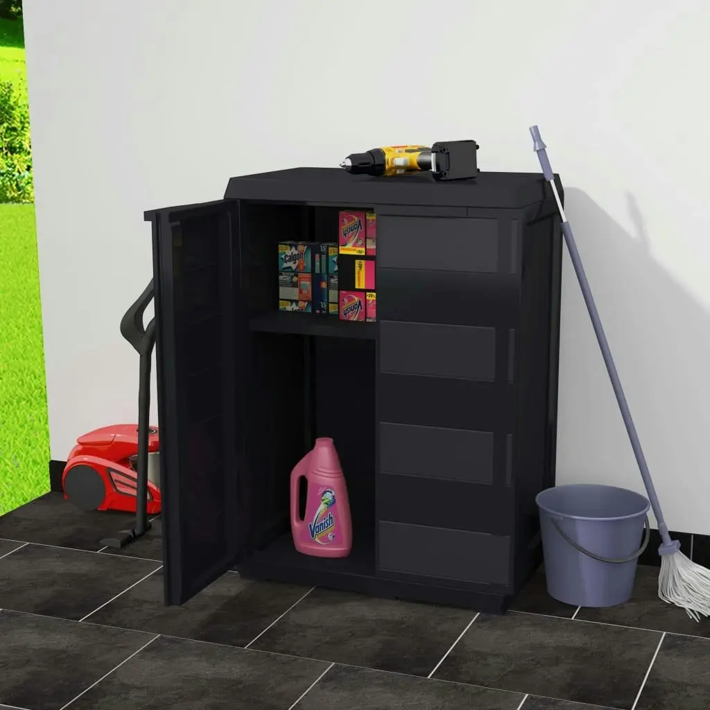 Garden Storage Cabinet with 1 Shelf Black 43706