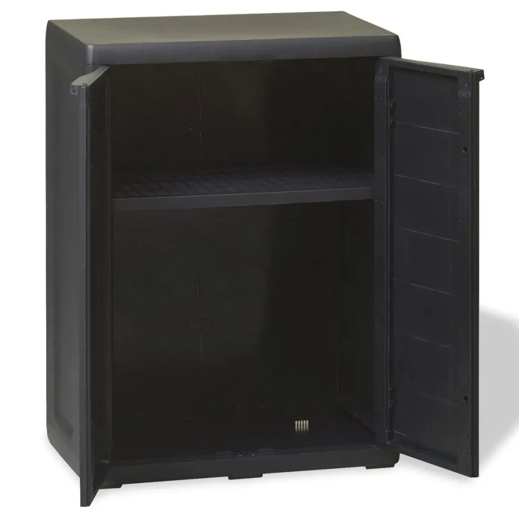 Garden Storage Cabinet with 1 Shelf Black 43706