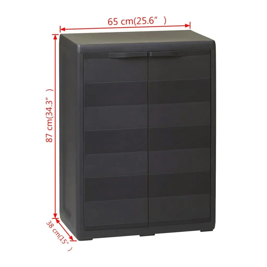 Garden Storage Cabinet with 1 Shelf Black 43706