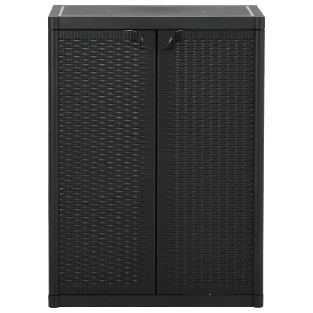 Garden Storage Cabinet Black 65x45x88 cm PP Rattan 151236