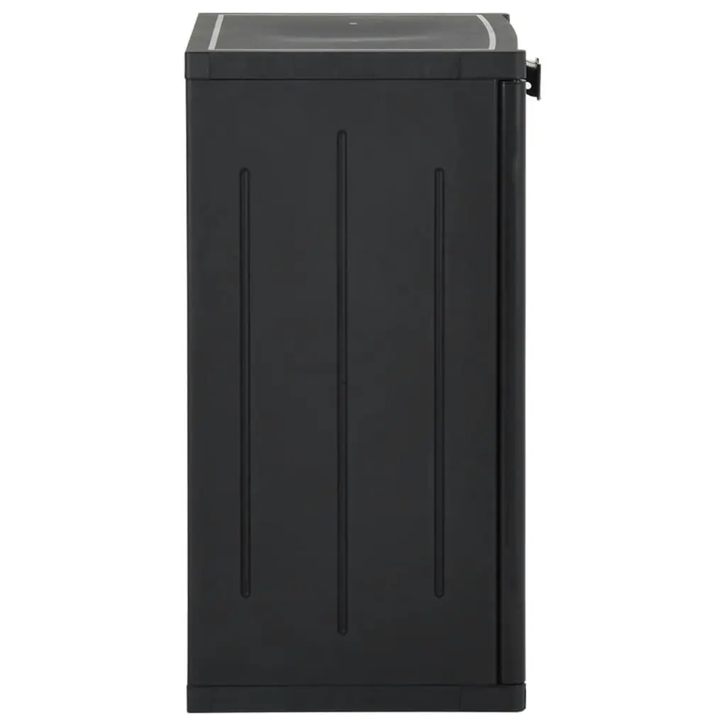 Garden Storage Cabinet Black 65x45x88 cm PP Rattan 151236