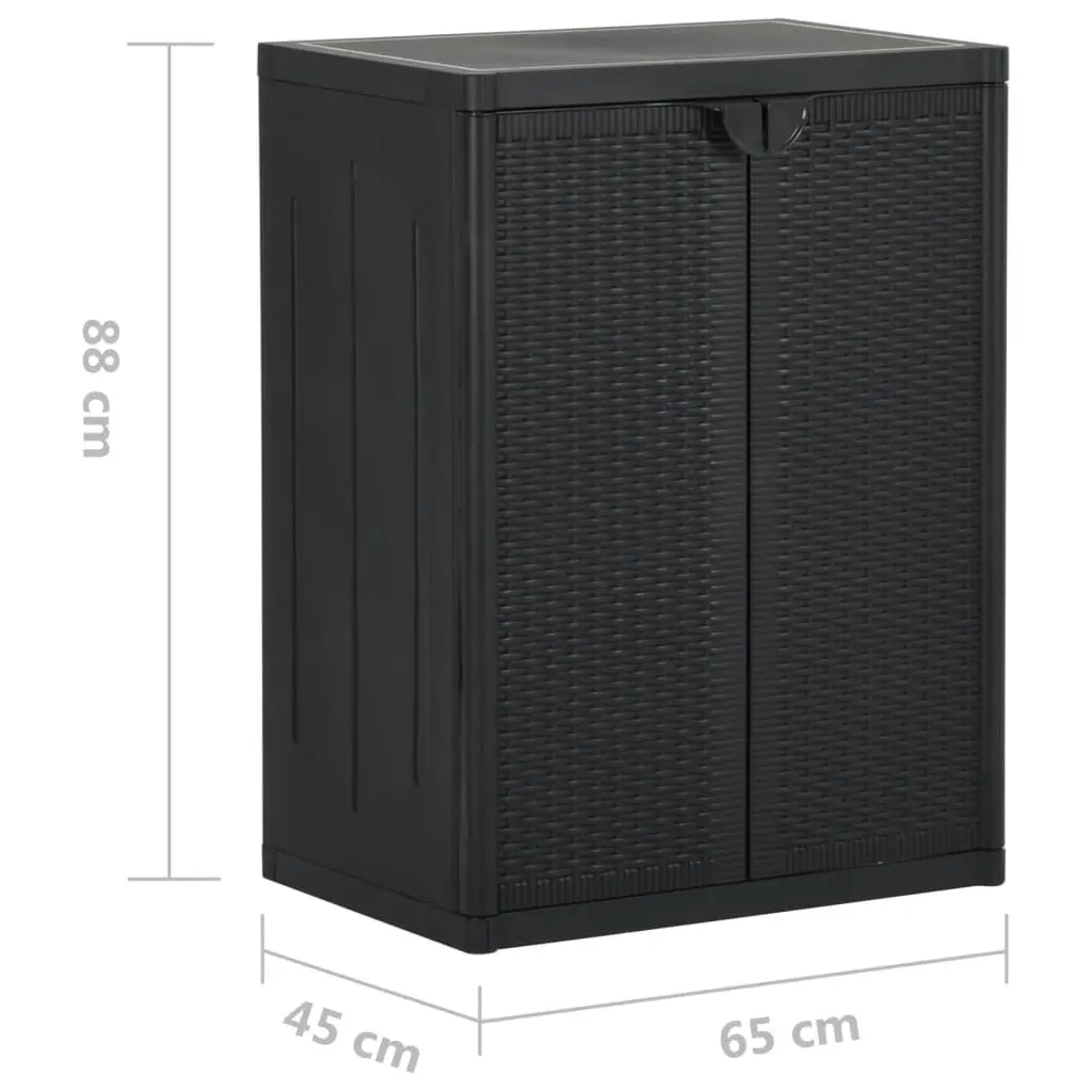 Garden Storage Cabinet Black 65x45x88 cm PP Rattan 151236