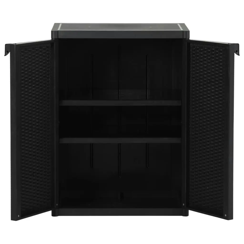 Garden Storage Cabinet Black 65x45x88 cm PP Rattan 151236