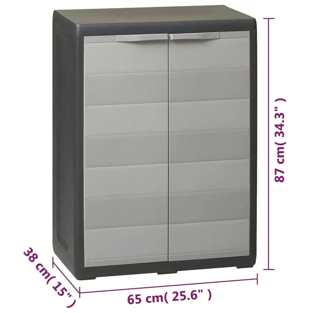 Garden Storage Cabinet with 1 Shelf Black and Grey 43707