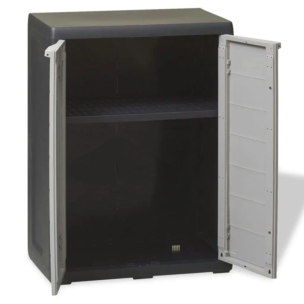 Garden Storage Cabinet with 1 Shelf Black and Grey 43707