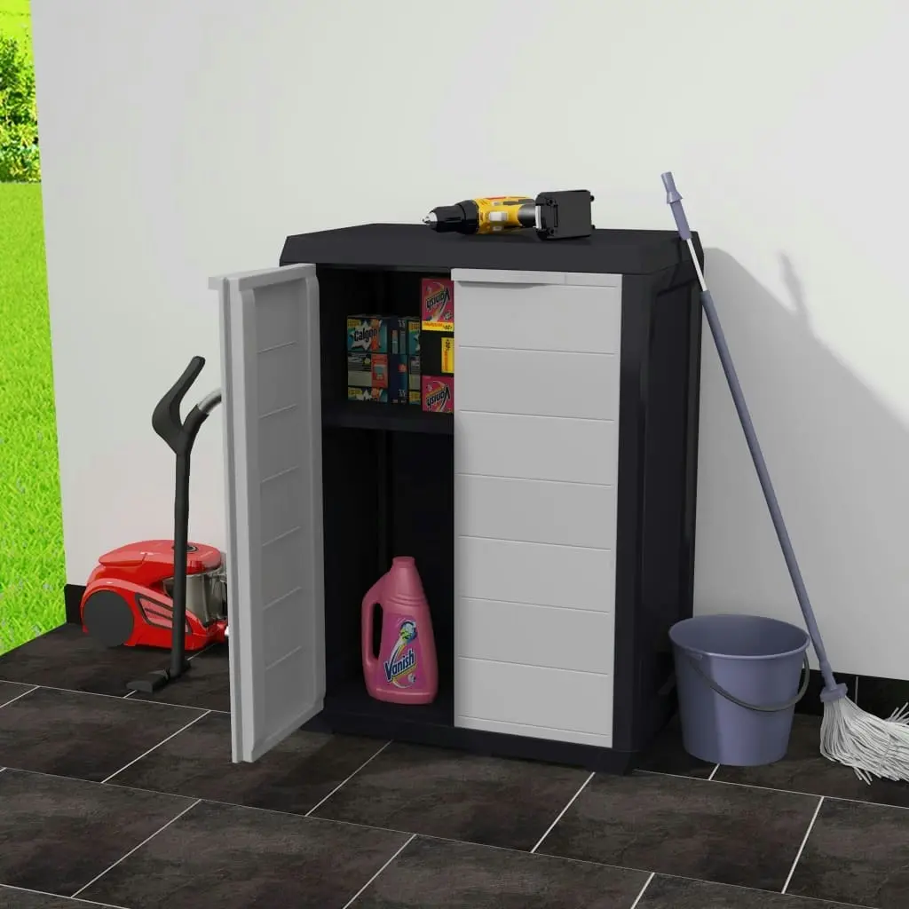 Garden Storage Cabinet with 1 Shelf Black and Grey 43707