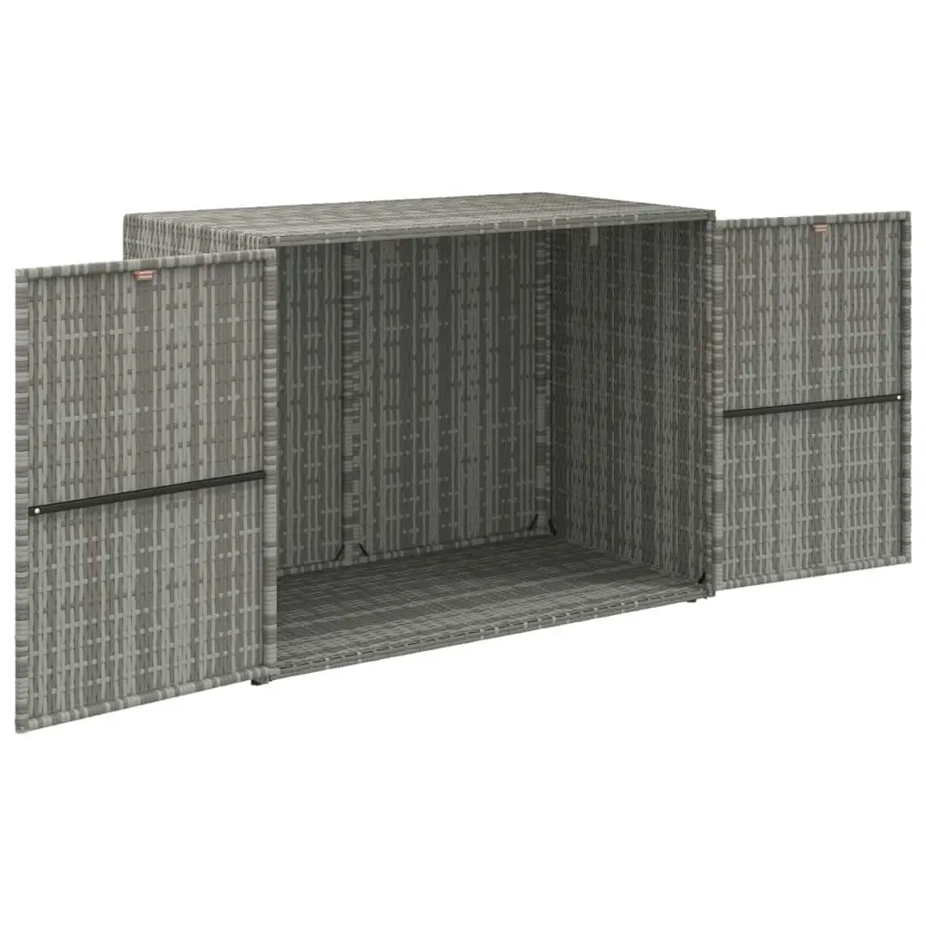 Garden Storage Cabinet Grey 100x55.5x80 cm Poly Rattan 319869