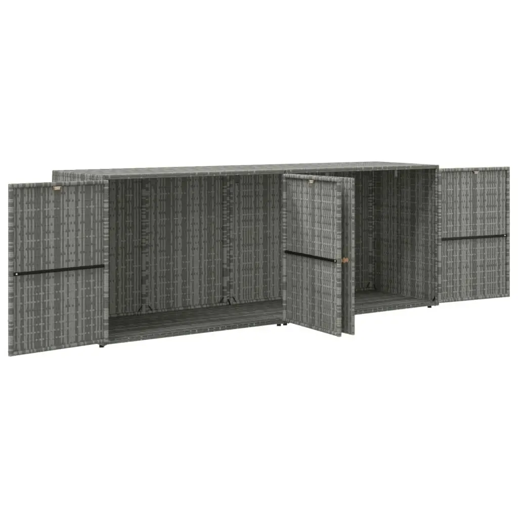 Garden Storage Cabinet Grey 198x55.5x80 cm Poly Rattan 319871