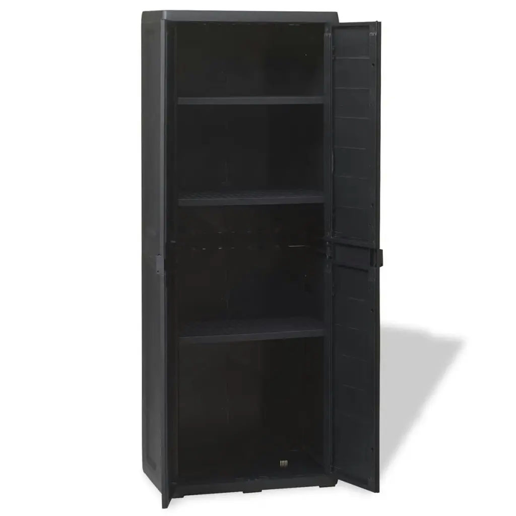 Garden Storage Cabinet with 3 Shelves Black 43702