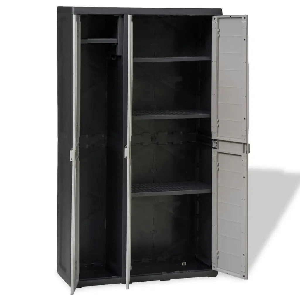 Garden Storage Cabinet with 4 Shelves Black and Grey 43701