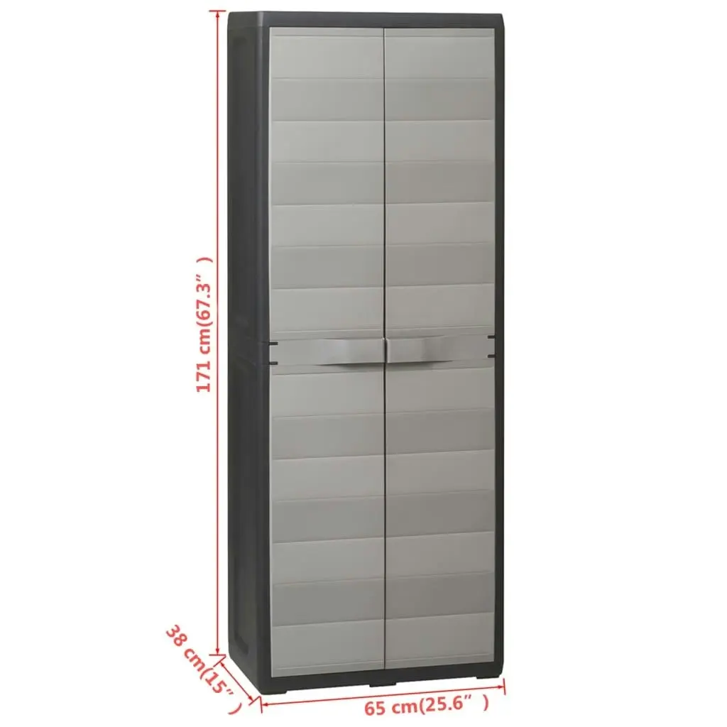 Garden Storage Cabinet with 3 Shelves Black and Grey 43703