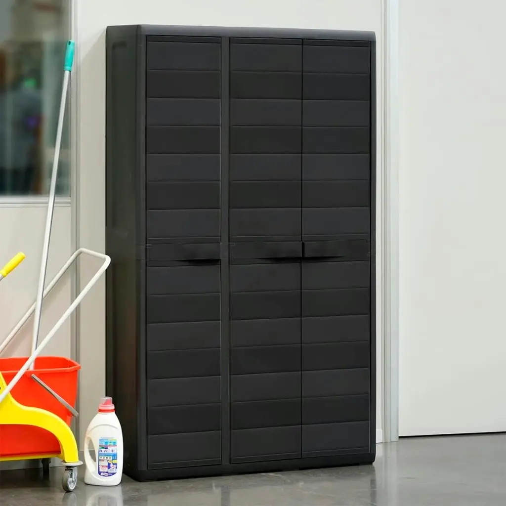 Garden Storage Cabinet with 4 Shelves Black 43700