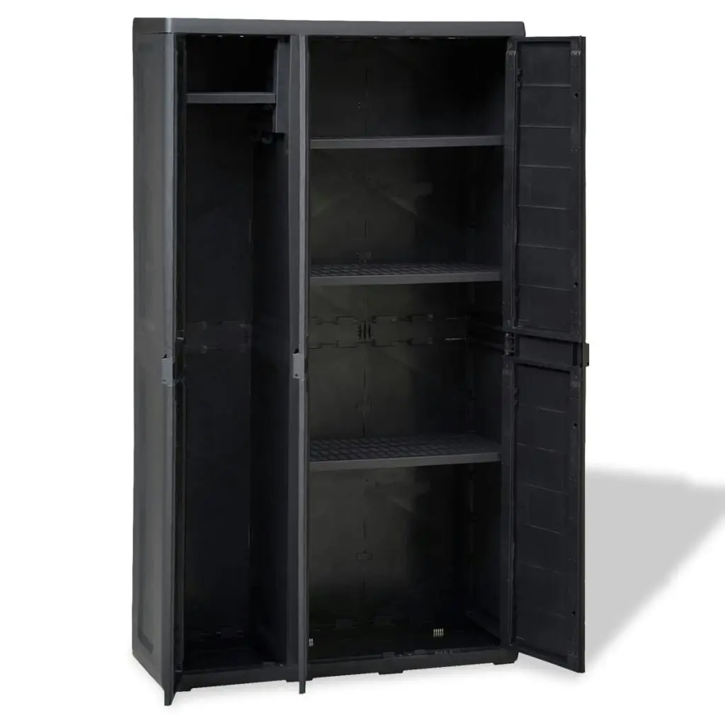 Garden Storage Cabinet with 4 Shelves Black 43700