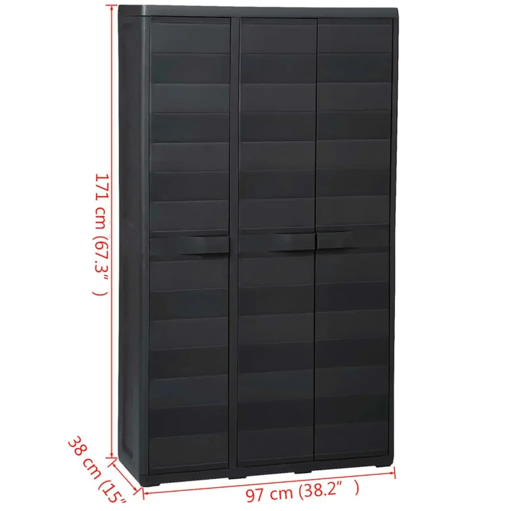 Garden Storage Cabinet with 4 Shelves Black 43700